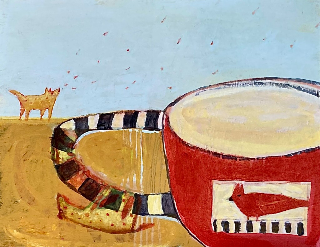 I might try barking ... acrylic on board 7x9"