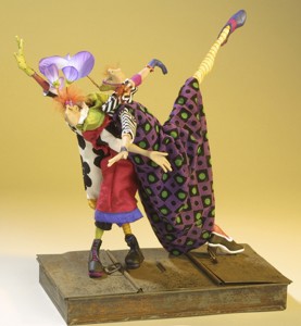 Lean on me . . . mixed media figurative sculpture