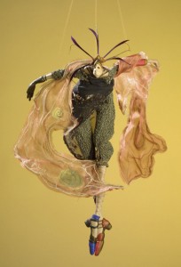Moth . . . mixed media figurative sculpture