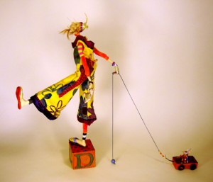 Toy with me . . . mixed media figurative sculpture
