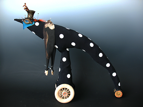 Black Bird ... mixed media figurative sculpture