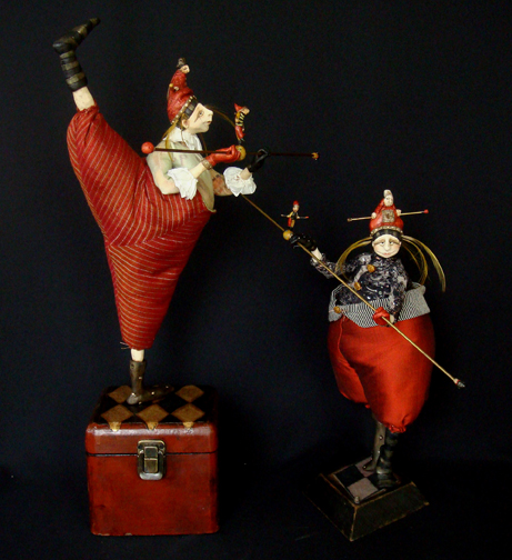 Close to my Chest and All in my Head ... mixed media figurative sculptures