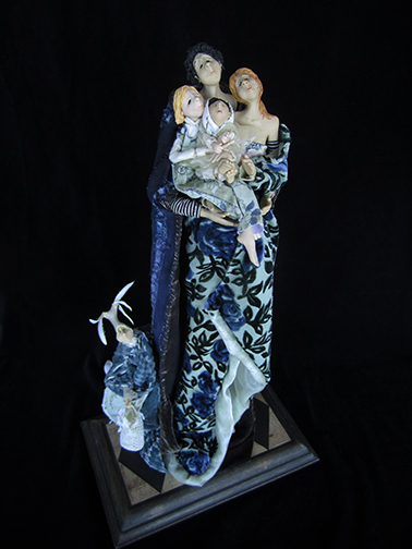 The Embrace ... mixed media figurative sculpture