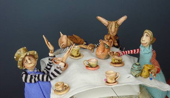 Hatter's Tea ... mixed media figurative sculpture