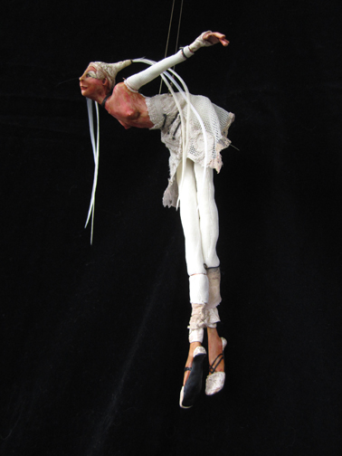 The Pink Lady ... mixed media figurative sculpture